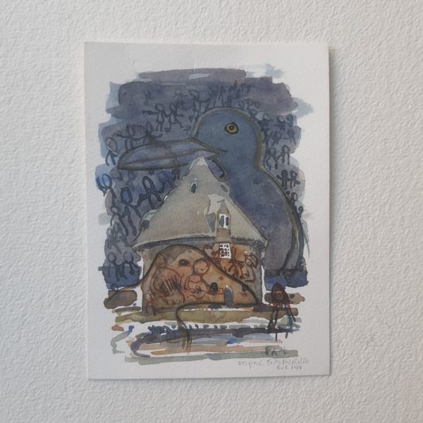 Original Ert147 Gulls Lille taarn watercolor A5 Verkauf – Bild 4