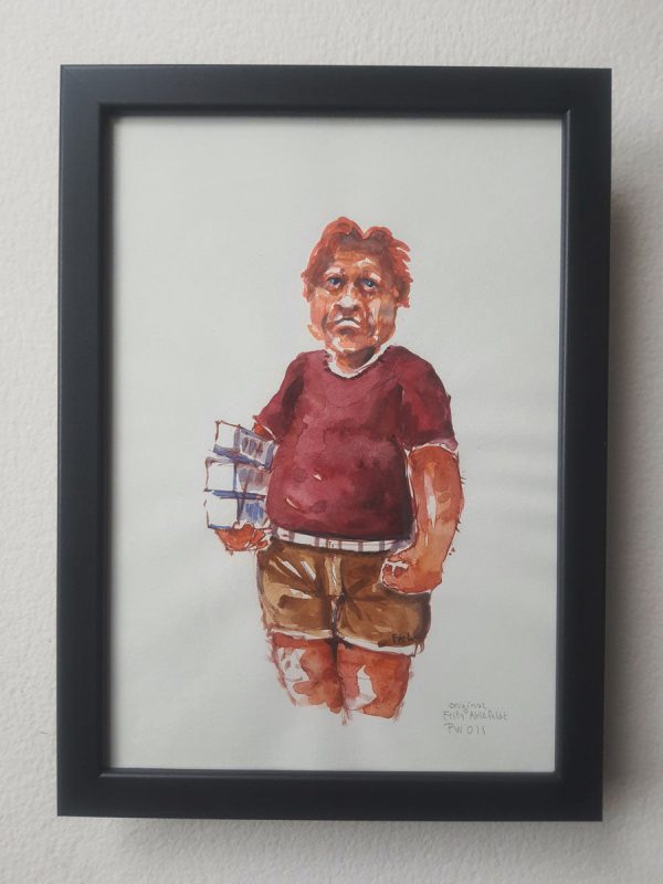 Pw011 Original A4 size Watercolor of people Zu verkaufen – Bild 2