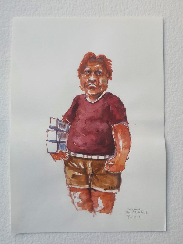 Pw011 Original A4 size Watercolor of people Zu verkaufen – Bild 3