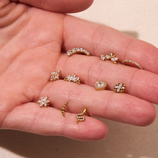 Pave Snake Labret Piercing - Titan Zu verkaufen – Bild 2