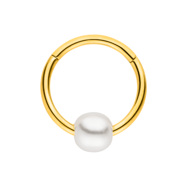 Pearl Clicker Piercing 18K Vergoldet Online-Schn?ppchen