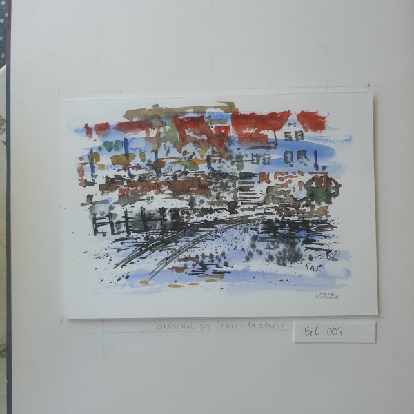 Original Ert007 bridge watercolor A4 Online – Bild 2