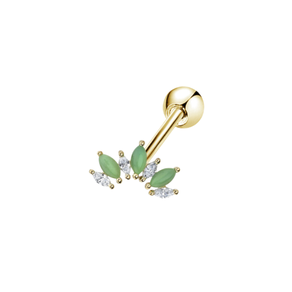 Green Victoria Ohr Piercing Gold Mode