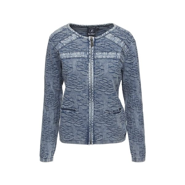 Waterville Long Sleeve Cardigan - Sky Wash Mode