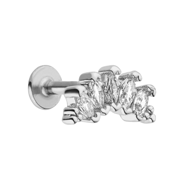 Flawless Lotus Labret Piercing 18K Vergoldet Mode – Bild 3