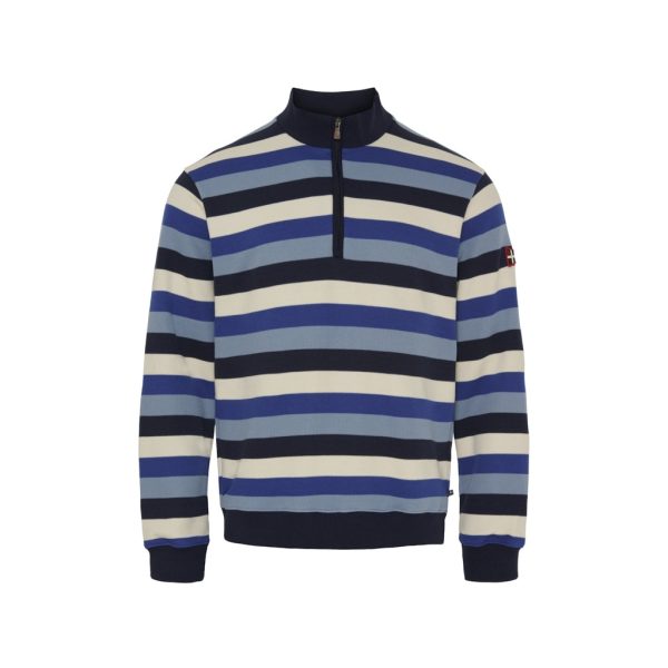 Hutchinson Half Zip - Dark Navy Multi Stripe Zu verkaufen