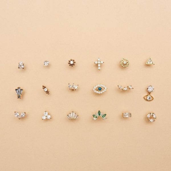 Green Victoria Ohr Piercing Gold Mode – Bild 2