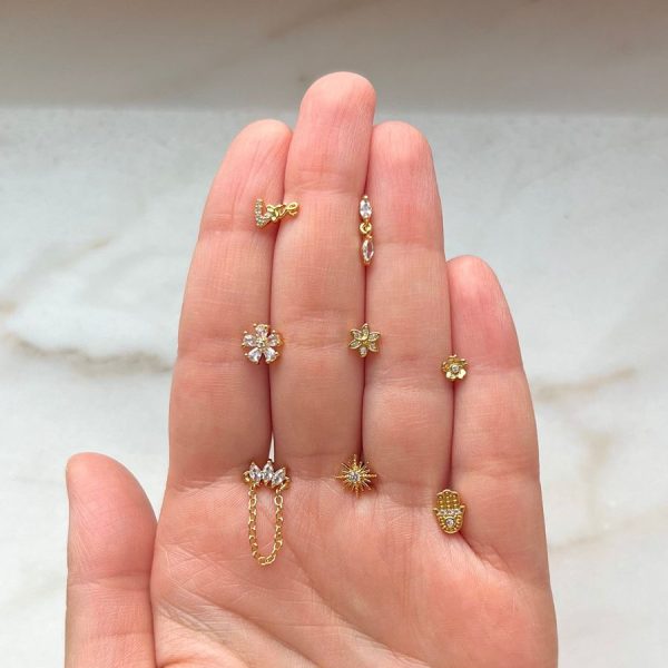 Northern Star Ohr Piercing 18K Vergoldet Online-Schn?ppchen – Bild 3