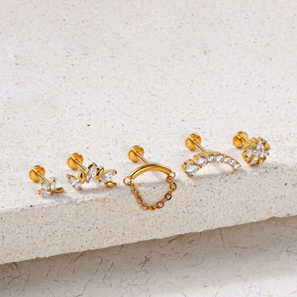 Crystal Leaf Labret Piercing - Titan Online-Schn?ppchen – Bild 2
