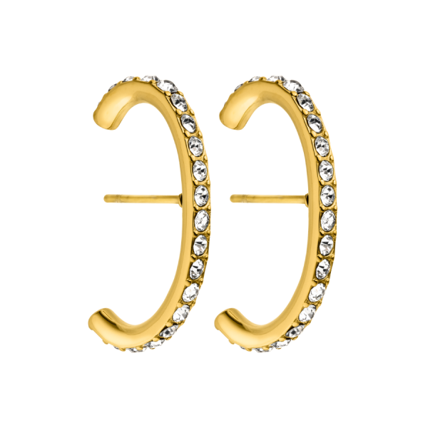 Pave Elegance Ohrringe 14K Vergoldet Im Angebot