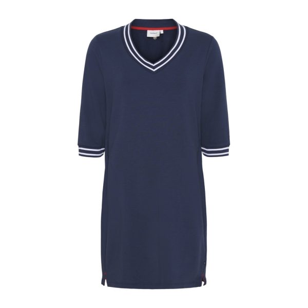 Lilja V-Neck Dress - SR Navy Online-Verkauf