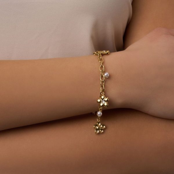 Golden Flower Charm Armband 14K Vergoldet Jetzt online – Bild 2