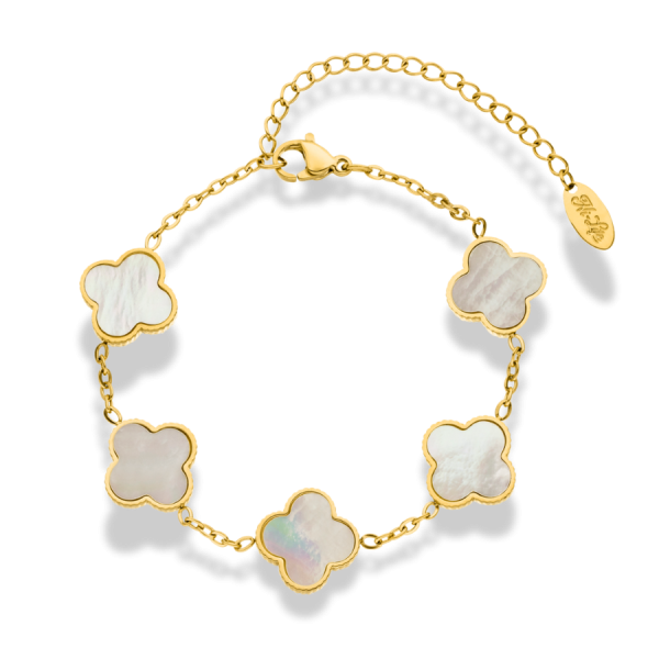 Perlmutt Lucky Leaf Abbaddon Armband 14k Vergoldet Mode