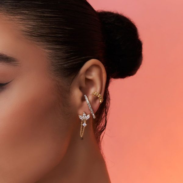 Limitless Sky Lotus Ohrstecker 14K Vergoldet Online-Verkauf – Bild 4