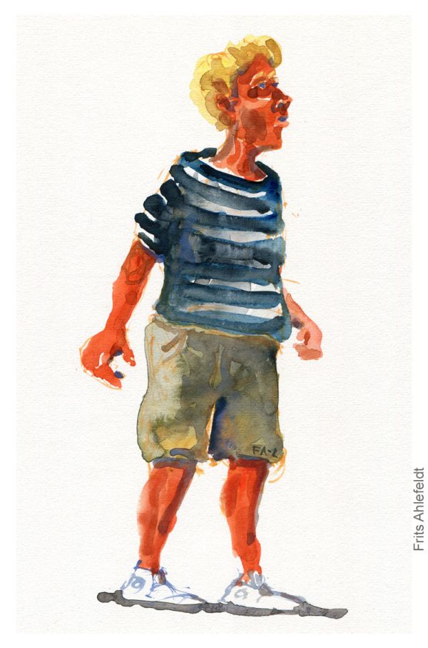 Pw012 Original A4 size Watercolor of people Online