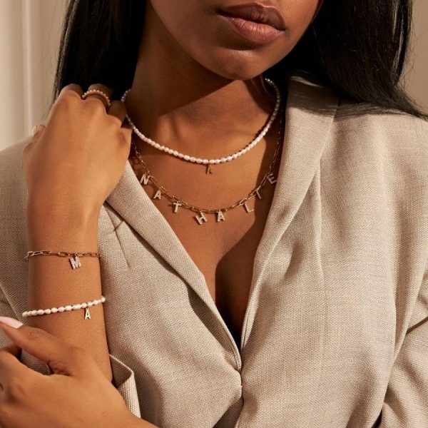 Pearl Letter Kette Gold Rabatt – Bild 2