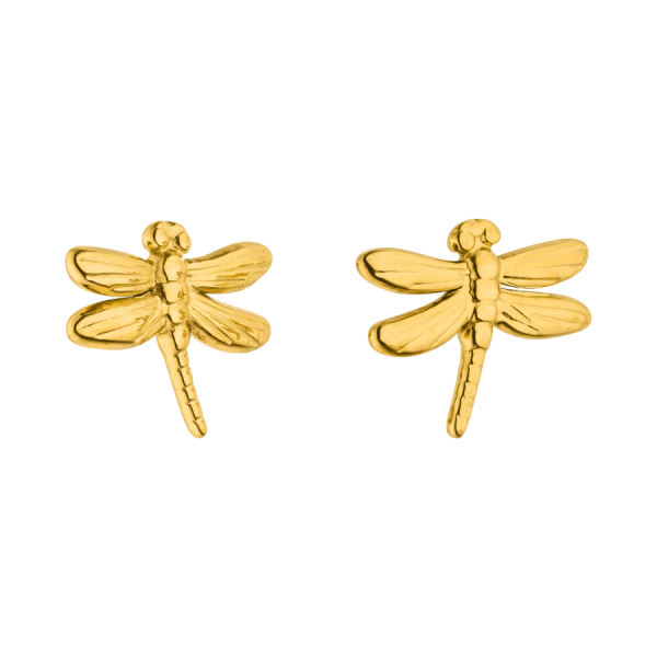Golden Dragonfly Ohrstecker 14K Vergoldet Online-Verkauf