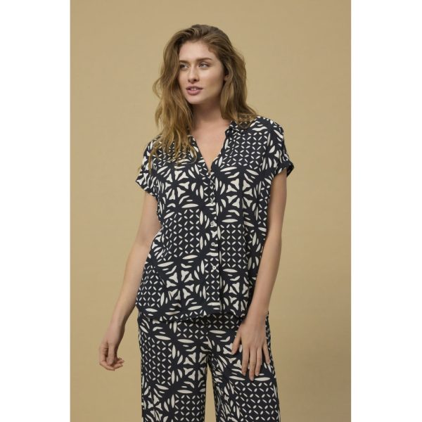 Arndis Shirt - Navy Pattern Verkauf – Bild 4