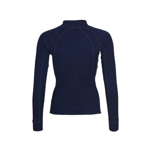 Womens Merino Wool Zip Neck - Navy Schn?ppchen – Bild 2