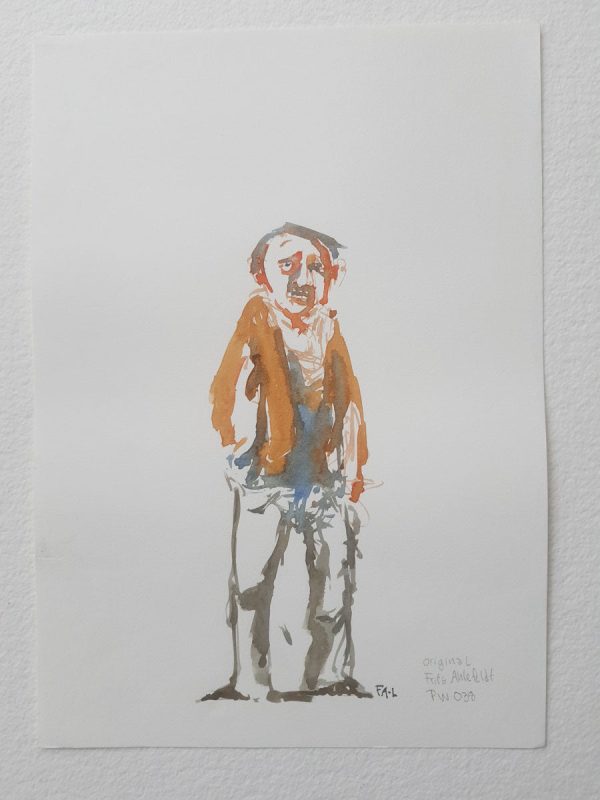 Pw038 Original A4 size Watercolor of people Rabatt – Bild 3