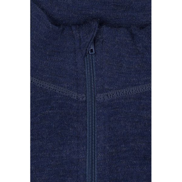 Womens Merino Wool Zip Neck - Navy Schn?ppchen – Bild 3