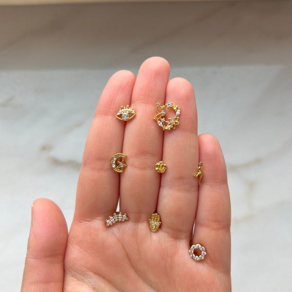Simple Dinosaur Ohr Piercing 18K Vergoldet Verkauf – Bild 2