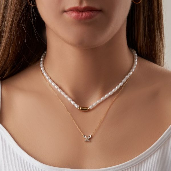 Abbaddon Pearl Bead Kette 14K Vergoldet Online-Schn?ppchen – Bild 2