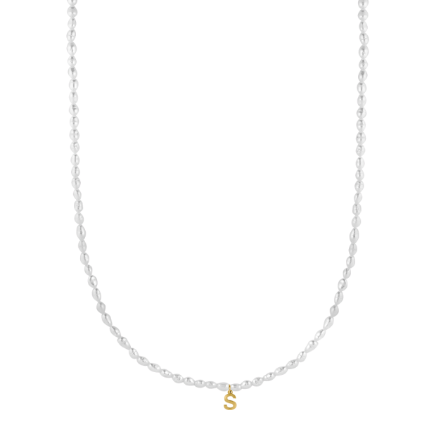 Pearl Letter Kette Gold Rabatt