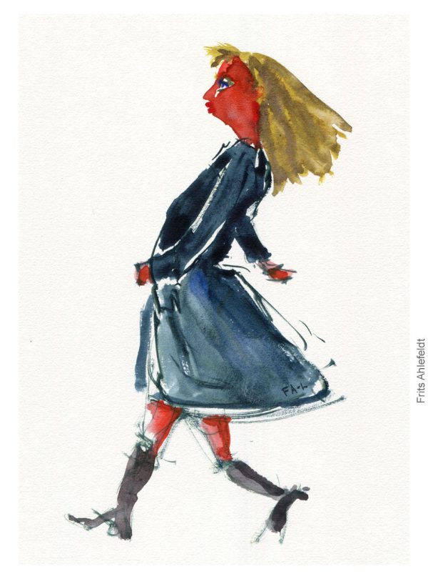 Pw028 Original A4 size Watercolor of people Online