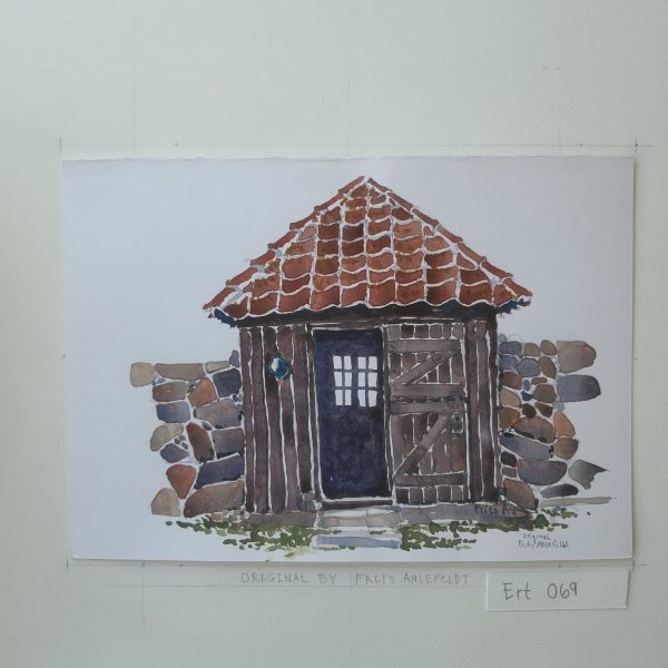 Original Ert069 Palivaren exhibition place Christiansø watercolor A4 Zu verkaufen – Bild 2