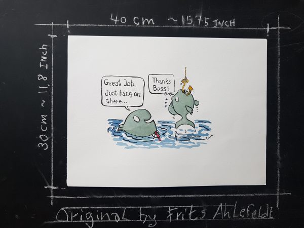 Original Di00093  hooked fish 30x40cm Mode – Bild 2
