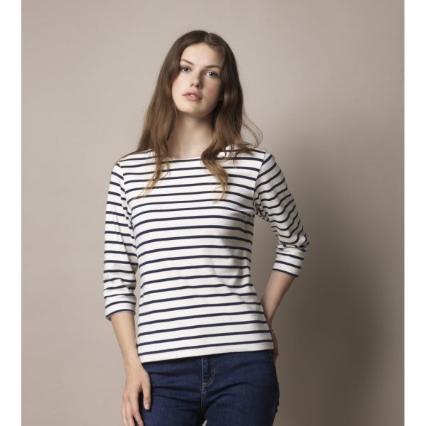 Cannes 3 4 sleeve Tee - Ecru SR Navy Im Angebot – Bild 4