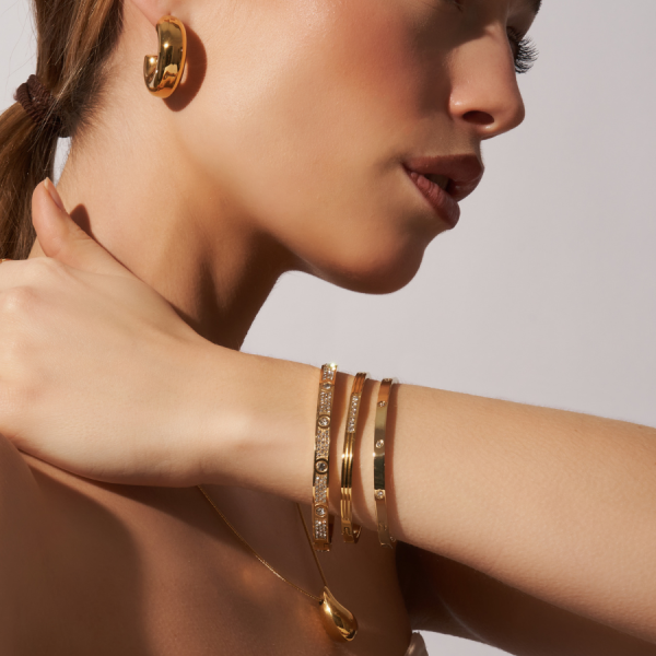 Timeless Pave Armreif 14K Vergoldet Schn?ppchen – Bild 2