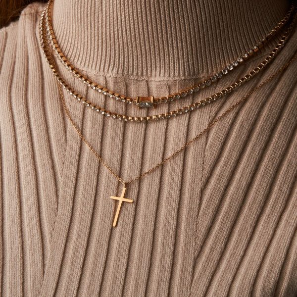 Divine Cross Kette 14K Vergoldet Rabatt – Bild 2