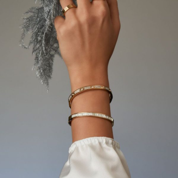 Timeless Pave Armreif 14K Vergoldet Schn?ppchen – Bild 4