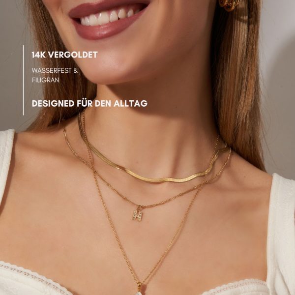 Simple Letter Kette 14K VERGOLDET Rabatt – Bild 3