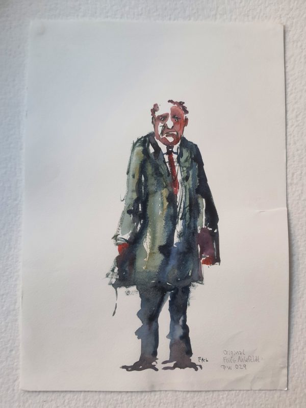 Pw029 Original A4 size Watercolor of people Verkauf – Bild 3