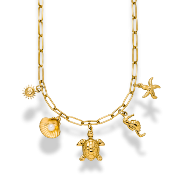 Seashore Charm Kette 14K Vergoldet Online-Schn?ppchen