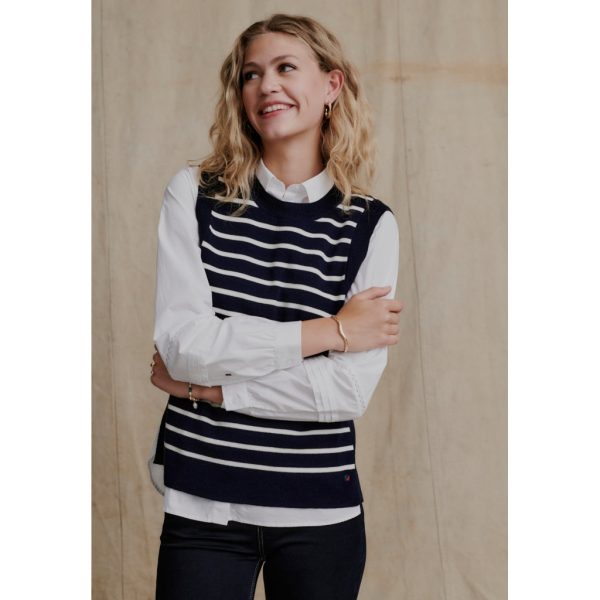 Lera Knit Vest - Dark Navy Stripe Schn?ppchen – Bild 2