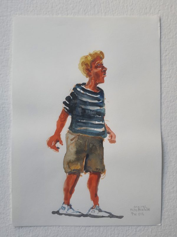 Pw012 Original A4 size Watercolor of people Online – Bild 3