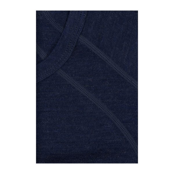 Mens Merino Wool Crew Neck - Navy Marle Im Angebot – Bild 3