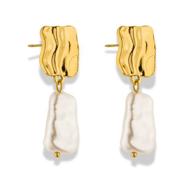 Square Pearl Ohrstecker 14K Vergoldet Angebot