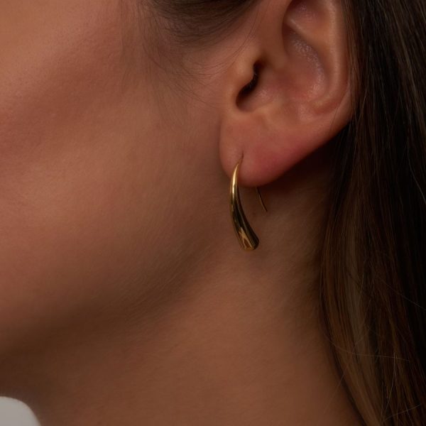Simple Popular Chunky Ohrringe 18K Vergoldet Zu verkaufen – Bild 2