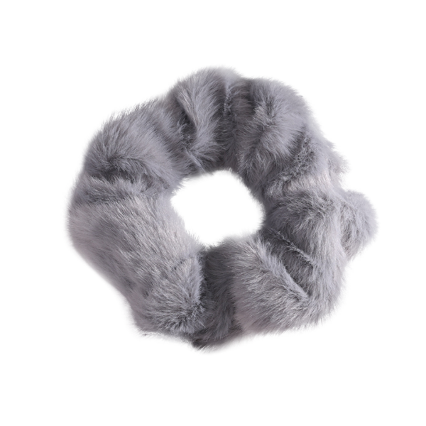 Grey Silky Soft Fluff Scrunchy Im Angebot