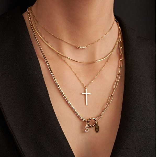 Divine Cross Kette 14K Vergoldet Rabatt – Bild 4