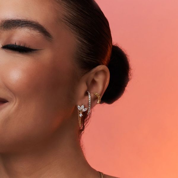 Pave Elegance Ohrringe 14K Vergoldet Im Angebot – Bild 5
