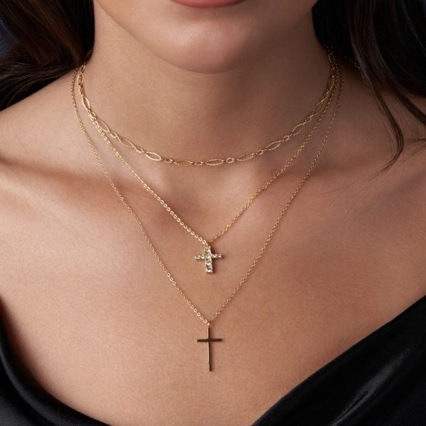 Divine Cross Kette 14K Vergoldet Rabatt – Bild 3