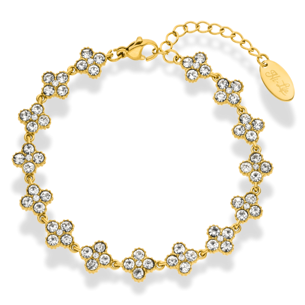 Crystal Flower Armband 14K Vergoldet Angebot