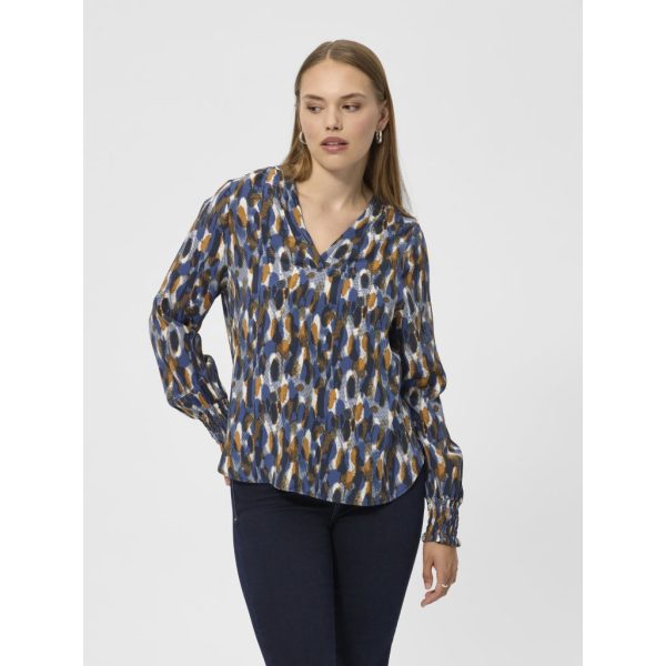 Andrea Shirt - Dark Navy Pattern Rabatt