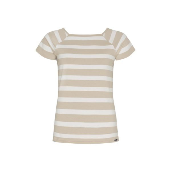 Melanie Striped Short Sleeve Tee - Doeskin   Pearl Angebot